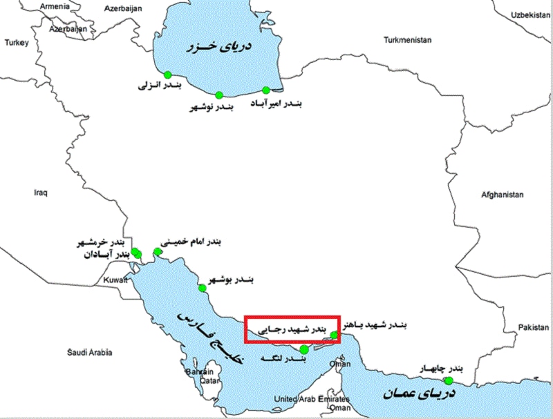 بندر شهید رجایی در نقشه
