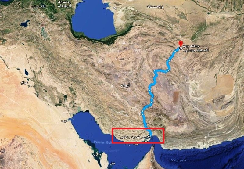 بندر شهید رجایی روی نقشه ایران